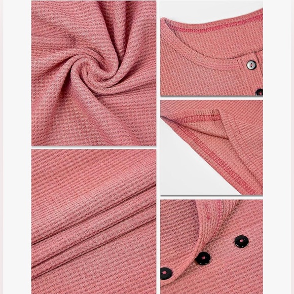 Beautiful NWOT Short Sleeve Henley Waffle Tee - Size S - Picture 4 of 4